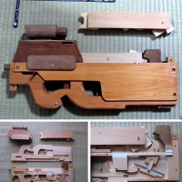 Wooden FN P90 Rubber Band Gun