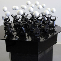 “Orchestra” of Floating Ping Pong Balls