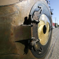 “Nautilus” Art Car Pressure Door with Huge Mechanical Iris