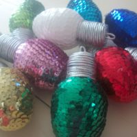 How-To: Jumbo Styrofoam Sequined Christmas Lights