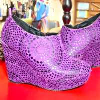 DIY Doily Wedge Shoes