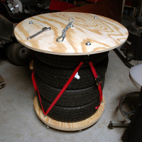 Rolling Tool Table from Stacked Tires