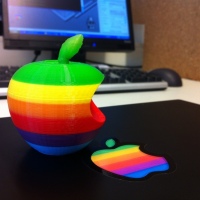 Rainbow Fused-Filament 3D Apple Logo