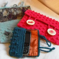Crocheted Bobble Stitch Electronics Cases