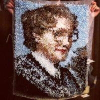 Latch Hooked Mrs. Doubtfire Rug