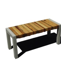 Bench Made from Upcycled Wood and Concrete