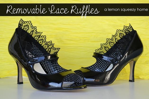 How-To: Removable Lace Ruffle Shoe Refashion