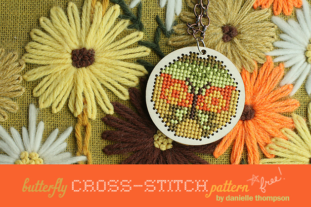 Free Butterfly Cross-Stitch Pendant Pattern
