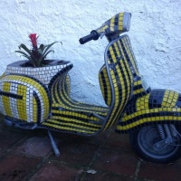 Tiled Vespa Flower Pot