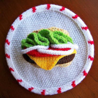 Knitted Hamburger Wall Art