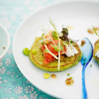 Recipe: Green Pea Pancakes with Smoked Salmon