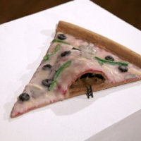 Surreal Vegan Pizza Sculpture