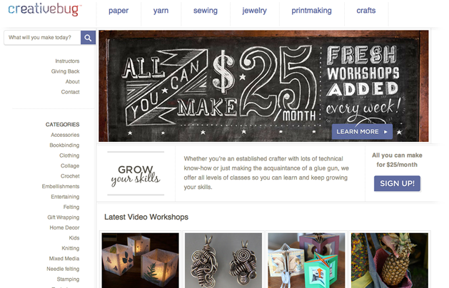 Creativebug – A New Online Craft Workshop Site
