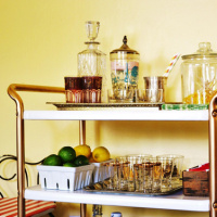 DIY Bar from an Old Kitchen Cart