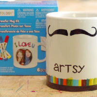 Painted Moustache Mug