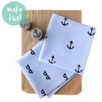 Handstamped Handkerchief for Father’s Day