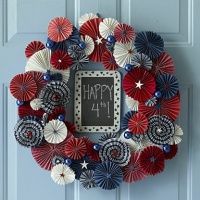 Folded Paper Fourth of July Wreath
