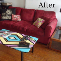 Geometric Painted Coffee Table DIY