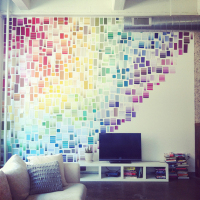 Paint Chip Rainbow Wall