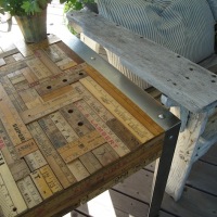 Upcycled Vintage Yardstick Table