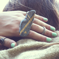 How-To: Gold Stripe Stone Ring