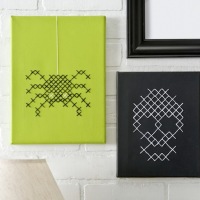 How-To: Halloween Cross-Stitched Canvases