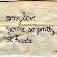 Embroidered Post-Its and Tweets