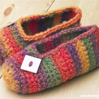 Crochet Pattern: Rainbow Striped Slippers