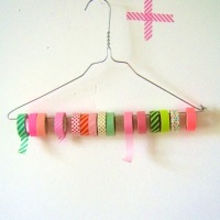 How-To: Wire Hanger Washi Tape Organizer