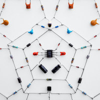 Electronic Components Used to Make “Technological Mandalas”