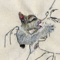 Grumpy Kitten Embroidery