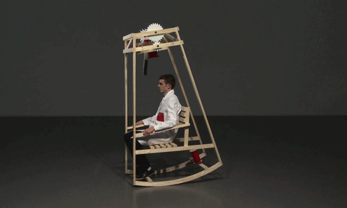 Rocking Chair-Powered Knitting Machine