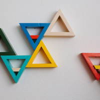 How-To: Colorful Triangle Shelves