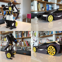 Transforming, 3D-Printed RC Robot-Car