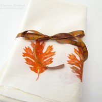 How-To: Hand-Printed Leaf Napkins