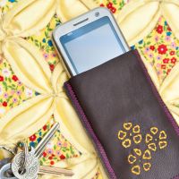 Phone Home Leather Smartphone Case from Busy Girls Guide to Sewing