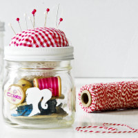 Sewing kit in a Jar