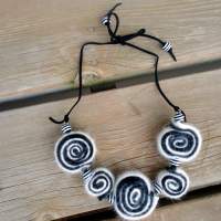 Recycled Sweater Swirl Necklace