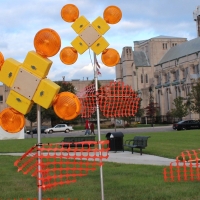 Construction Warning Lights Hacked into Flowers