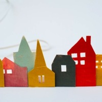 How-To: Colorful Wooden Christmas Village