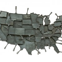 Cast Iron Skillet Map of the U.S.