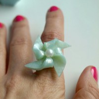 How-To: Polymer Clay Pinwheel and Pearl Ring