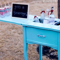 Sewing Cabinet Drink Table and Cooler