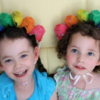 Egg Carton Rainbow Hats