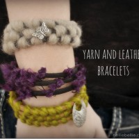 Yarn and Leather Bracelet