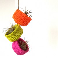 Crocheted Hanging Air Plant Bowls