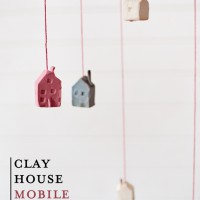 Tiny Clay House Mobile