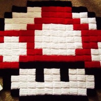 Crocheted 8-Bit Rugs