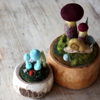 Felted Mushroom Terrariums