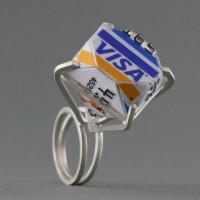 Diamond-Shaped Rings From Old Credit Cards